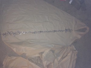 laying out for cutting and adding rhinestones